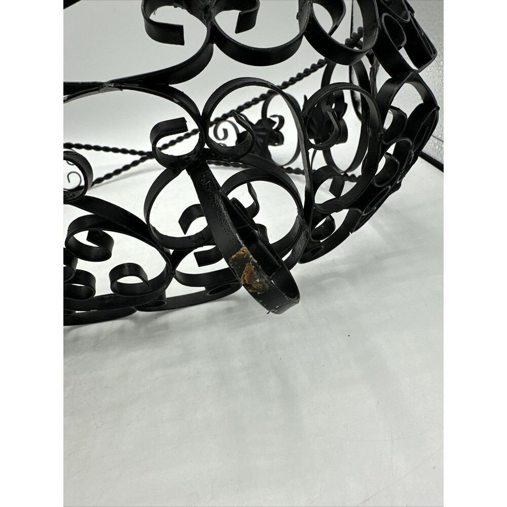 Vintage Wire Fruit Basket Black Made In Spain w/ Handle Home Decor - Picture 13 of 16